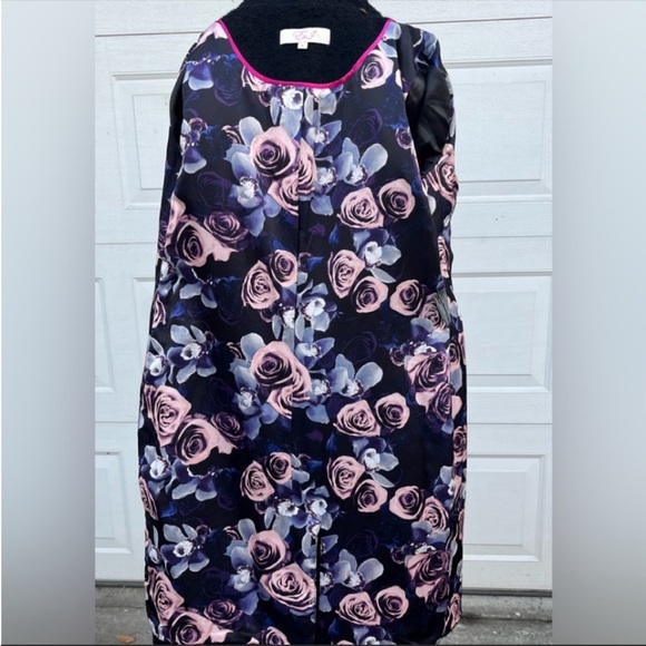 Eliza J black long coat wool blend gold button size 4 - Picture 7 of 8